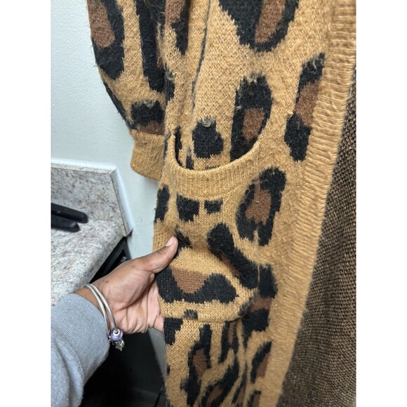 Show Me Your Mumu out and about cardigan cheetah knit long Women's Small Open - Picture 5 of 9